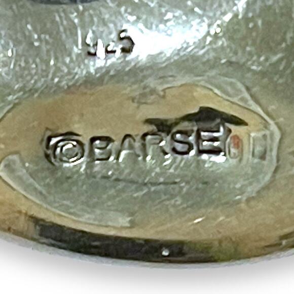 Barse Sterling Choker Womens Silver Bead Aqua Glass Beads Toggle Signed - Picture 6 of 7